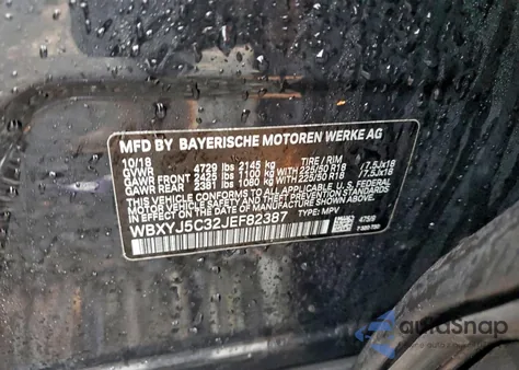 2018 BMW X2 xDrive28I z USA, uszkodzony, nr VIN WBXYJ5C32JEF82387